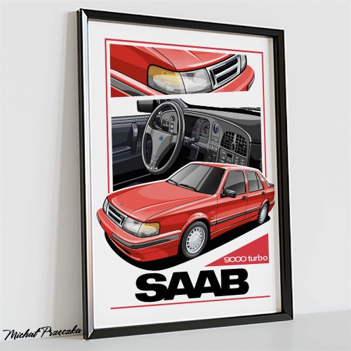 Przejdź do produktu Plakat - SAAB 9000 Turbo