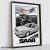 Saab 900 Turbo srebrny plakat z samochodem