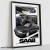 Saab 900 Turbo czarny plakat z samochodem