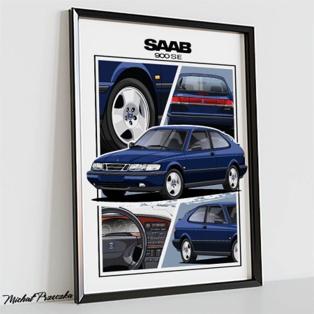 MOTOPIXELE Plakat Saab 900 SE coupe