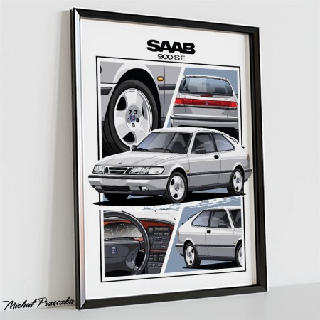 MOTOPIXELE Plakat Saab 900 SE coupe