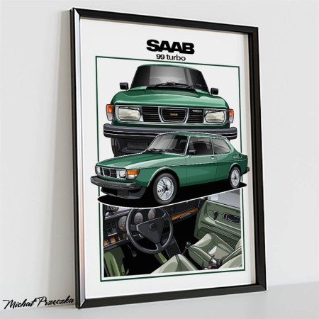 MOTOPIXELE plakat SAAB 99 Turbo