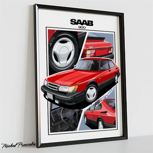 Przejdź do produktu Plakat - SAAB 900 coupe