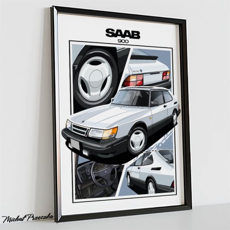MOTOPIXELE.com SAAB 900 plakat