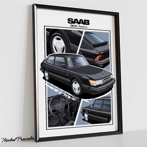 Przejdź do produktu Plakat - SAAB 900 AERO
