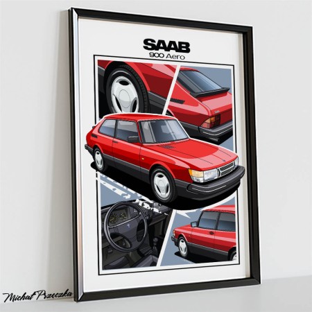 Plakat SAAB 900 AERO
