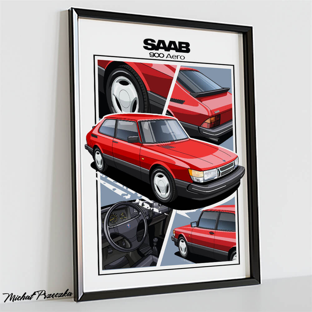 Plakat SAAB 900 AERO